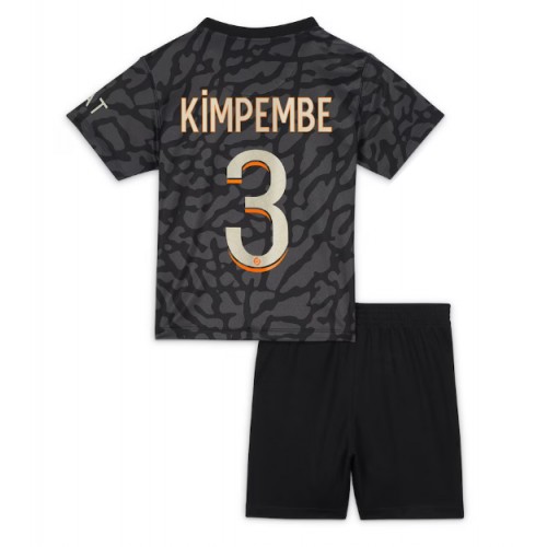 Otroški Nogometni dresi Paris Saint-Germain Presnel Kimpembe #3 Tretji 2023-24 Kratek Rokav (+ Kratke hlače)